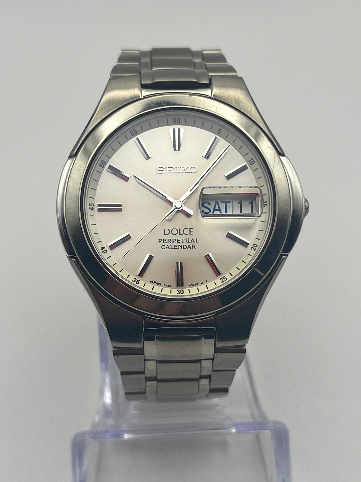 Seiko Dolce 8F33-0030 — Calendrier Perpétuel Titane 1993